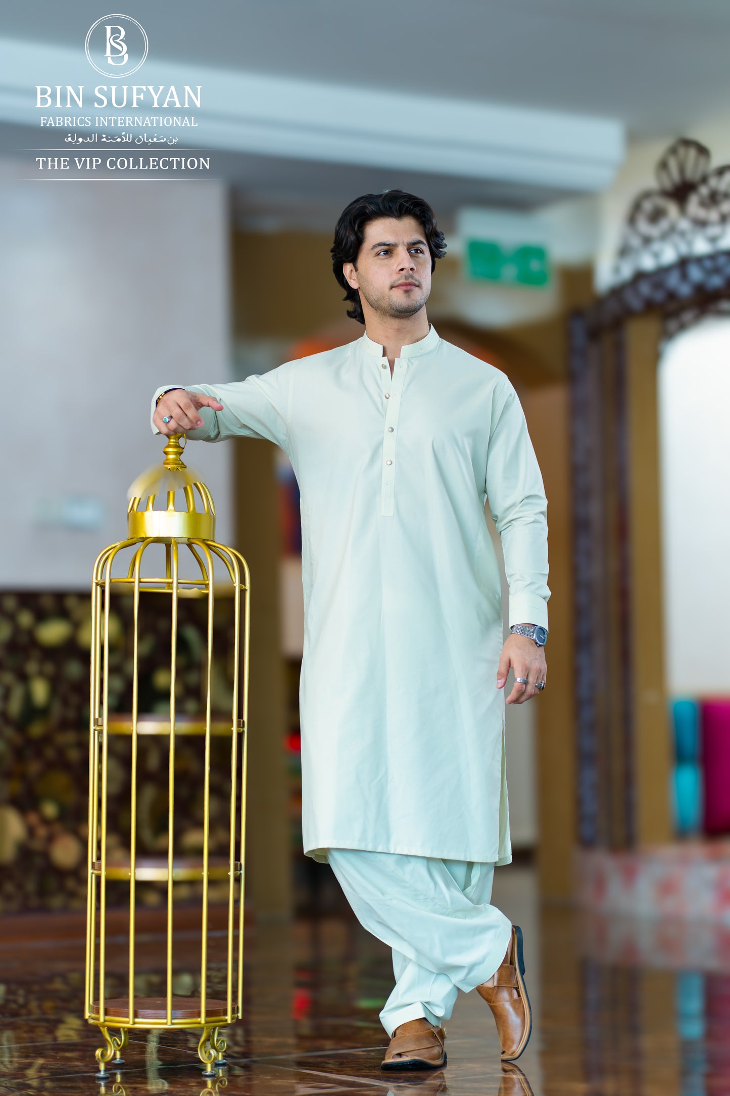Classic blue Shalwar Kameez with Modern Design Detailing