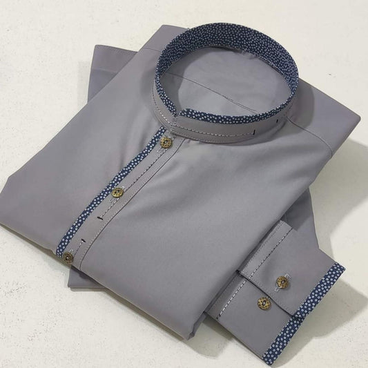 Men’s Gray Designer Shalwar Kameez (Premium Quality Fabric)